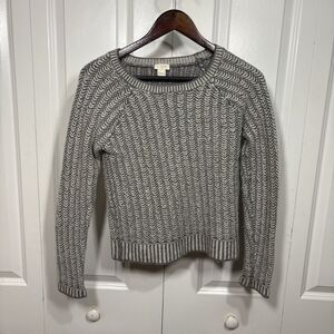 J Crew Sweater Womens S Gray Knit Pullover Classic Minimalist Preppy Cottagecore